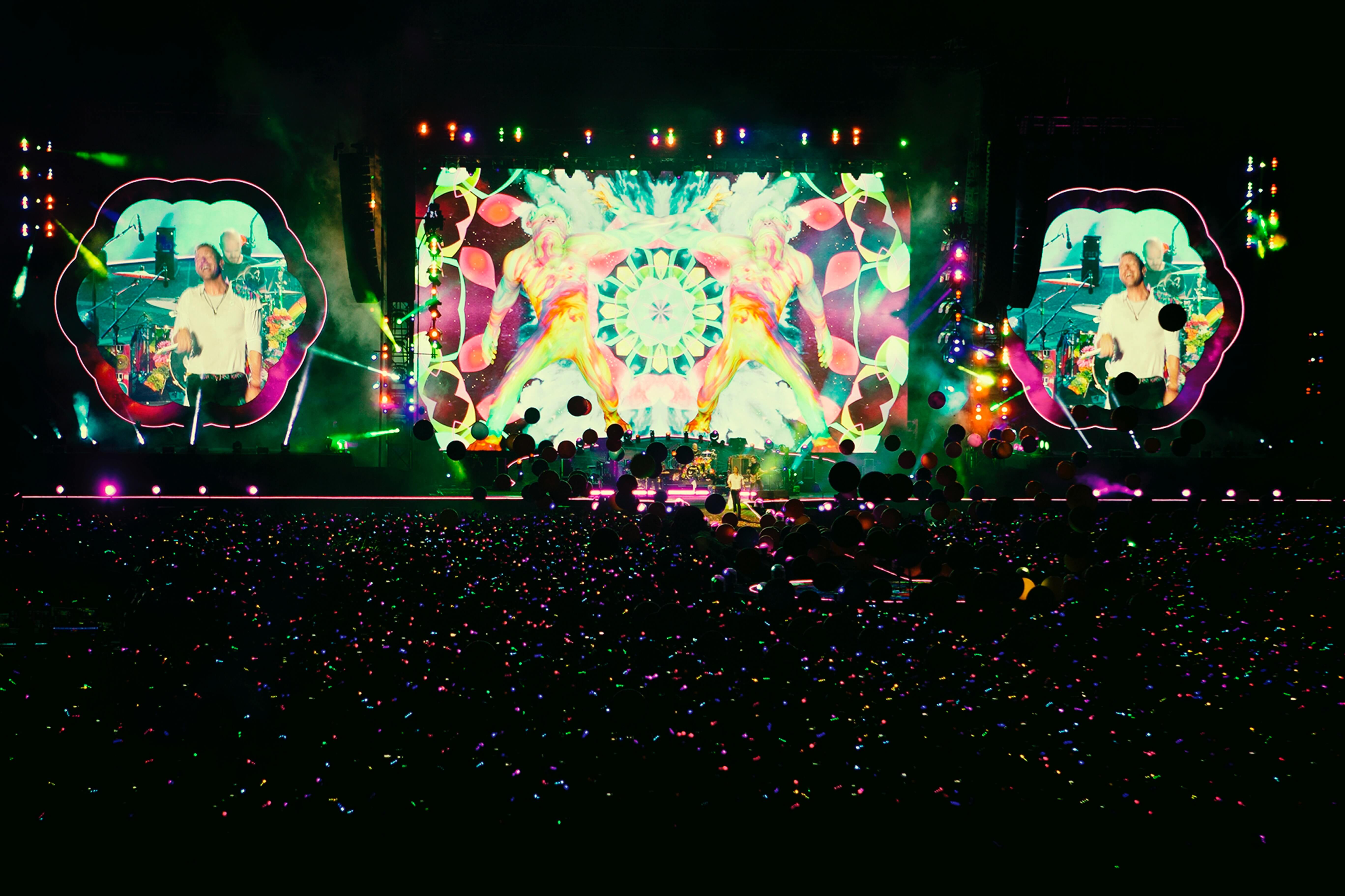 Escenario en un concierto de Coldplay