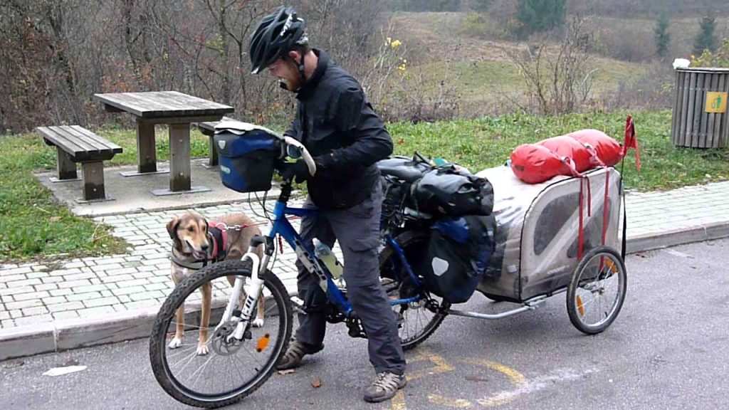 bicicleta con su perro
